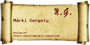 Márki Gergely névjegykártya
