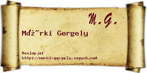 Márki Gergely névjegykártya